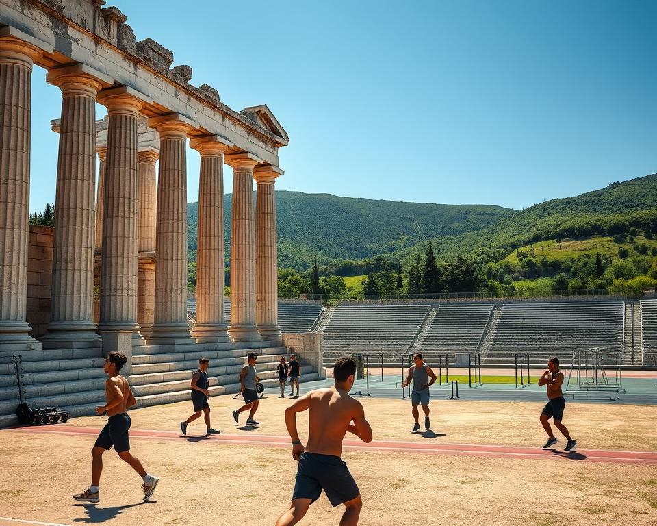Antikes Olympia Stadion Trainingsanlage