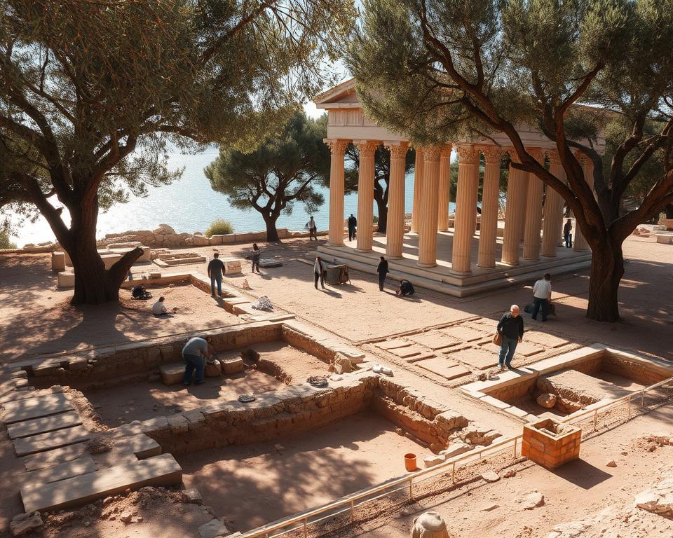 Archäologische Ausgrabungen am Aphaia-Tempel