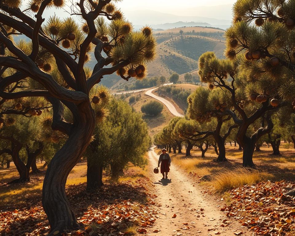 Griechische Kastanienanbaugebiete