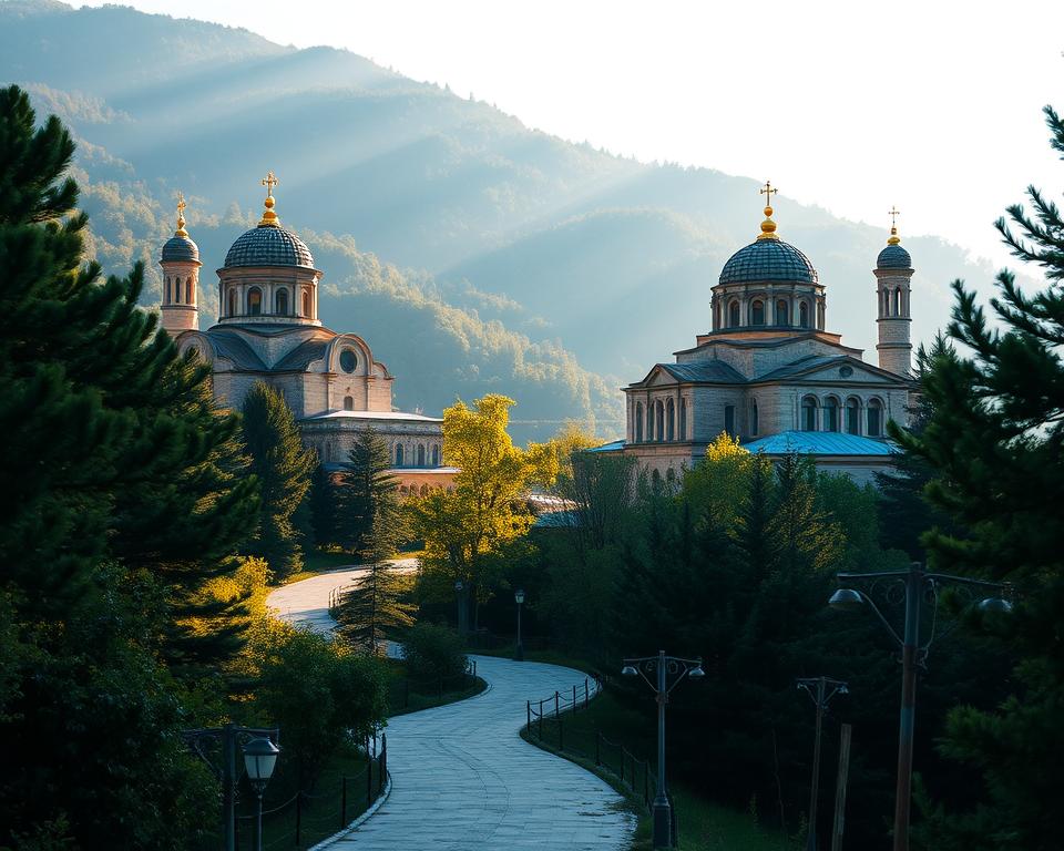 Griechische orthodoxe Kirchen auf Berg Athos