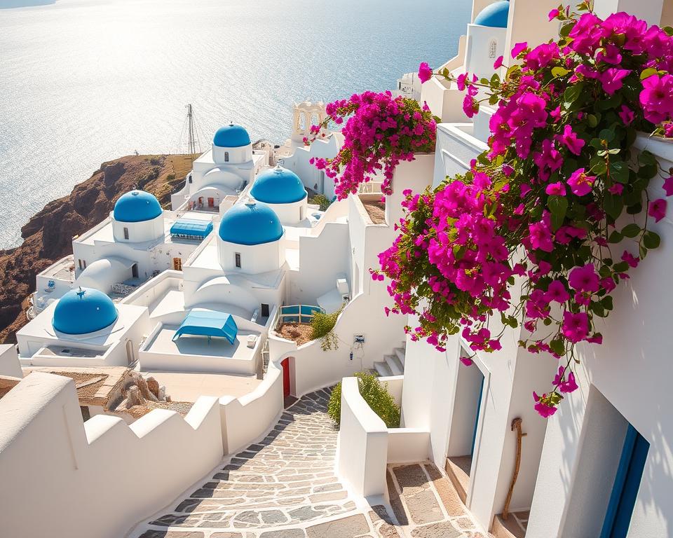 Kykladische Architektur in Oia Santorini