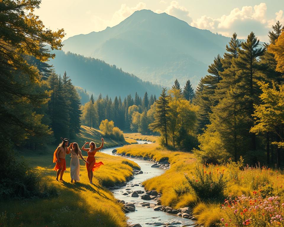 Pan und Nymphen Mythologie