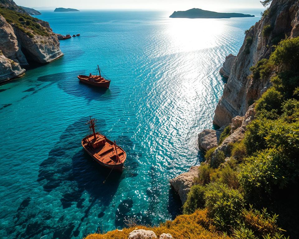 Schiffswrack Standorte in Griechenland