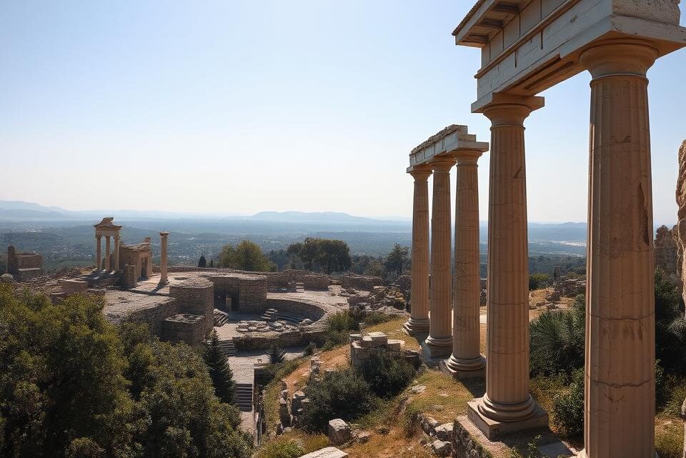 Entdecke die antike griechische Ruinenstätte Griechenlands
