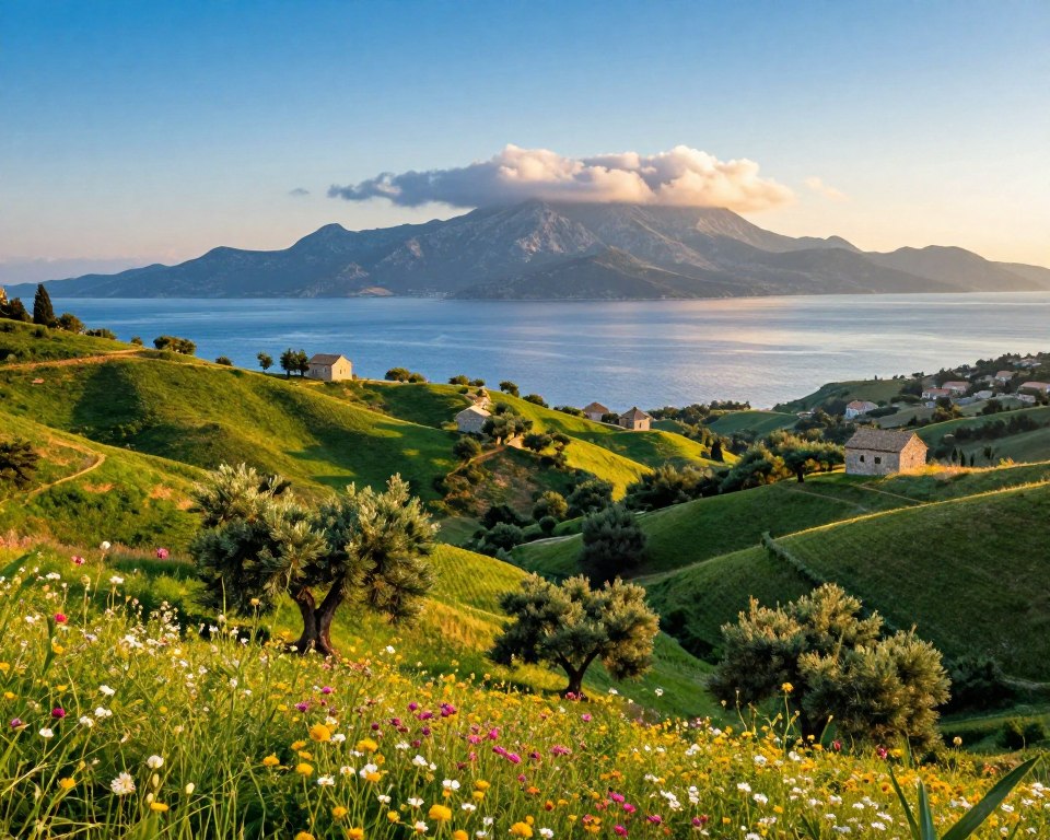 Beste Reisezeit Korfu Landschaftsansicht