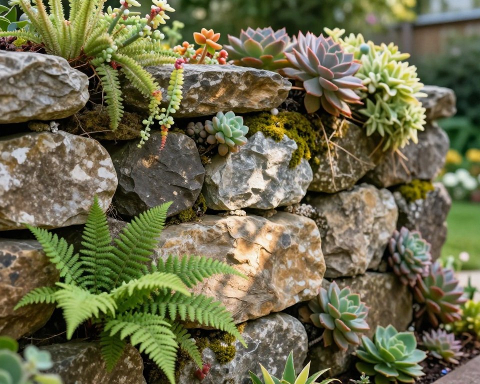 Natursteinmauer Pflanzen in Fugen pflanzen