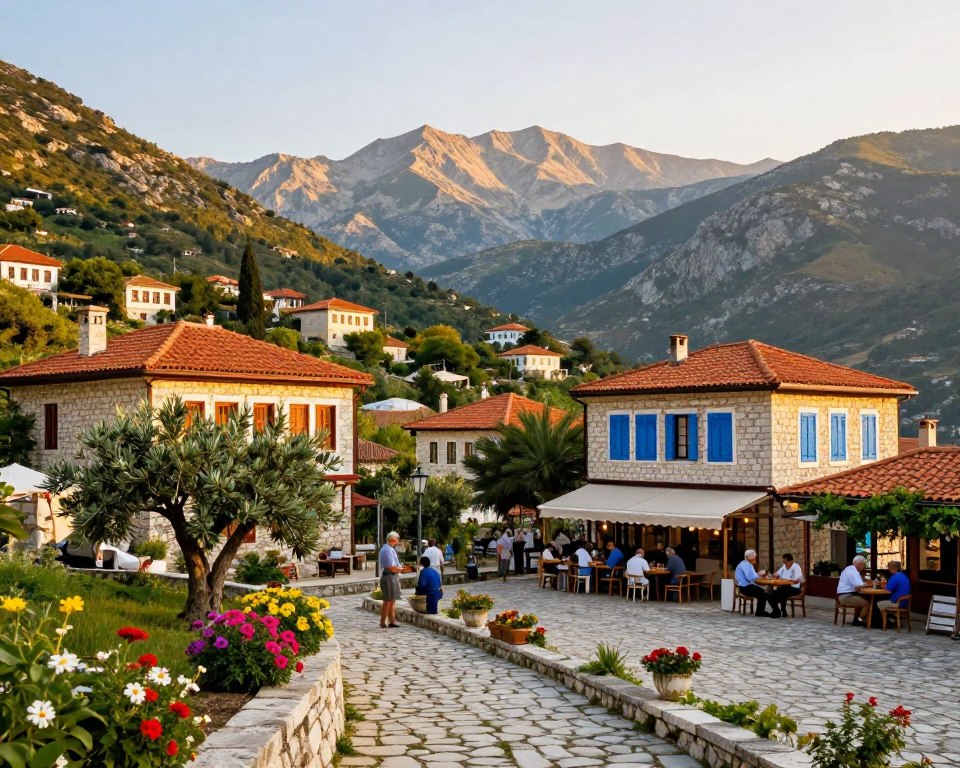 Traditionelle Lefkada Bergdörfer